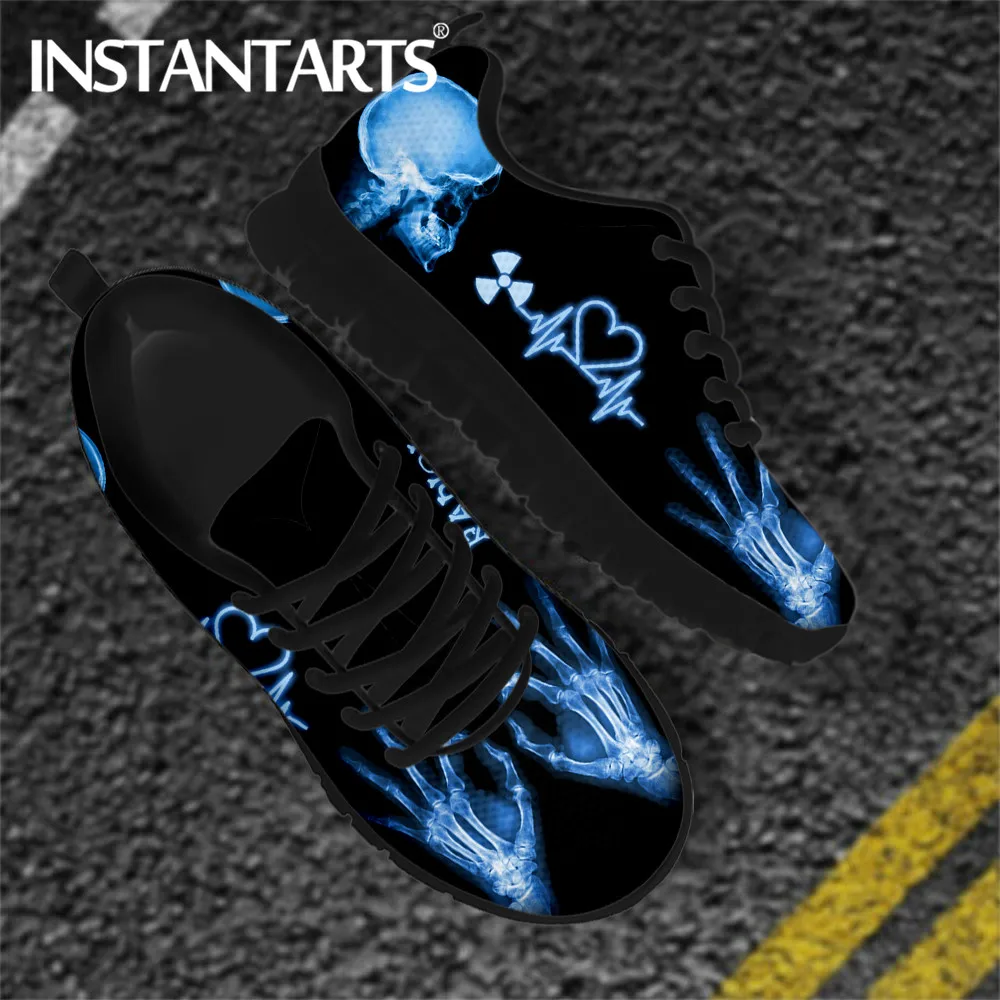 Mesh Sneakers Women Shoes Radiologic Technologist Blue Print Casual Ladies Lightweight Flats Footwear Zapatos Mujer