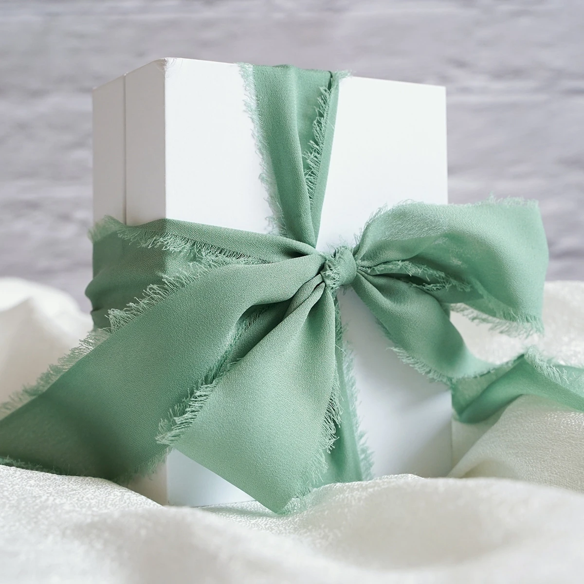 4CM*5M Handmade Frayed Edged Wrinkle Chiffon Silk Ribbon For Wedding Invitation Wrapping Decor Sheer Fringe Craft Bridal Bouquet ribbon decoration ribbon supplies chiffon silk ribbon