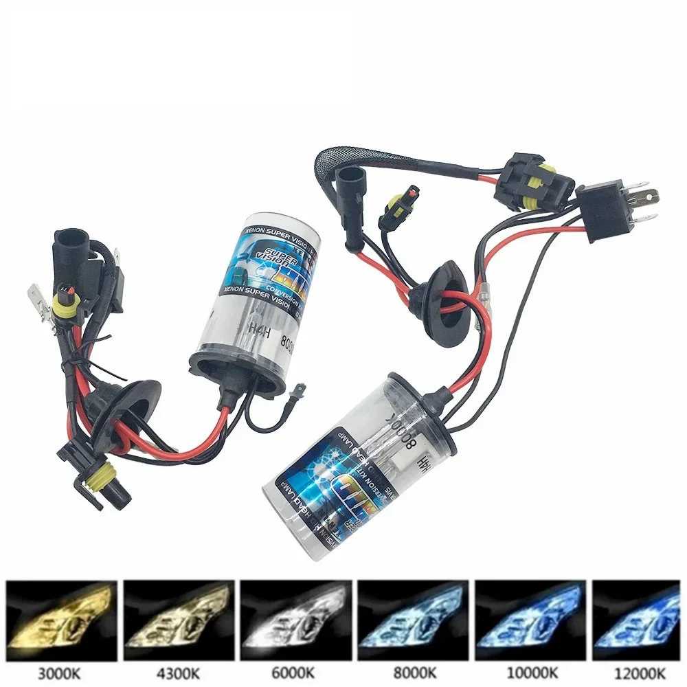 2PCS 12V 55W Car Light Xenon H4 Hi/Lo Xenon HID Bulb Headlight + Halogen Lamp H4 Headlamp Replacement Accessories