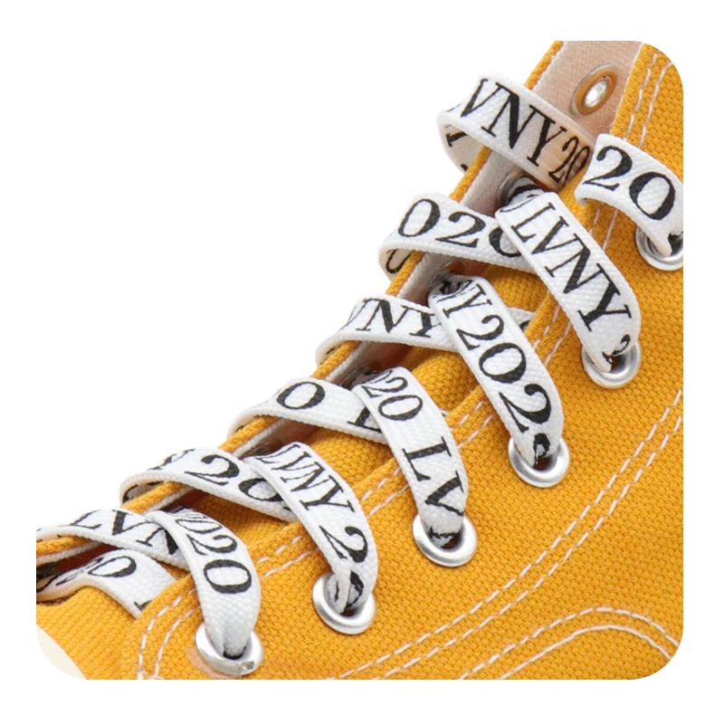Weiou Fashion New Shoelace 1.2 Cm Fat Flat Printed LVNY 2020 Polyster Women Men Shoe Laces For Children Sneakers Canvas 60-180cm