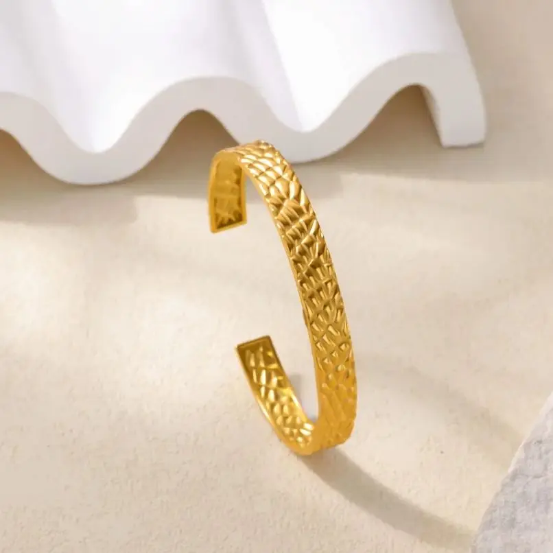 Stainless Steel Geometric Bangle For Women