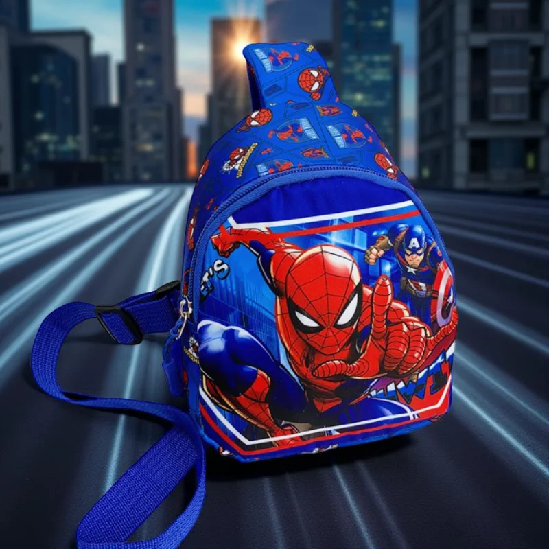 Sac à bandoulière réglable Spider-Man – Sac de poitrine de voyage en nylon léger avec fermeture à glissière pour un usage quotidien, pochette de voyage