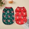 Christmas Cat Clothes Cotton Pet Vest For Small Dogs Cats T-shirt Apparel Puppy Kitten Costume French Bulldog Outfits Party Gift 2