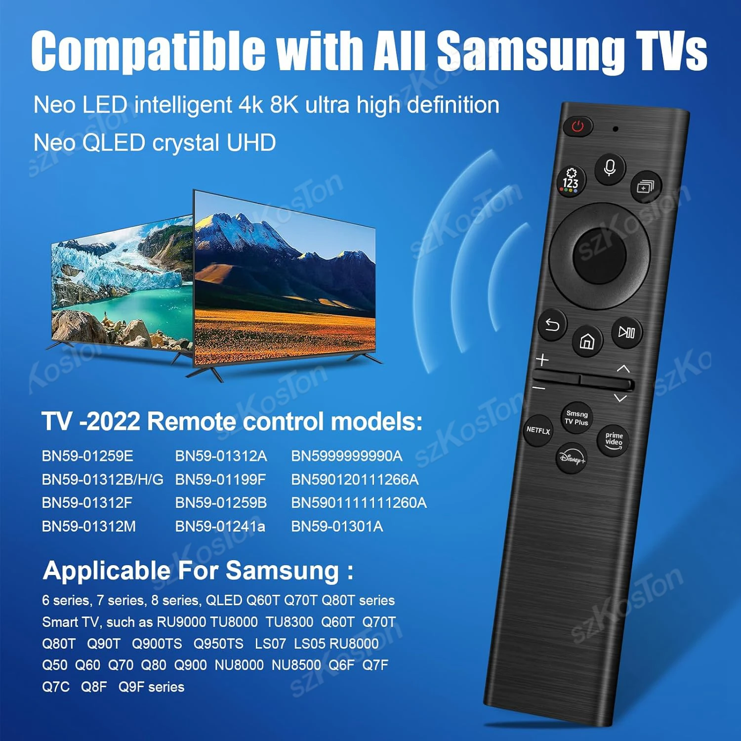 Eco-Friendly Replacement Voice Remote Control with Solar Charging