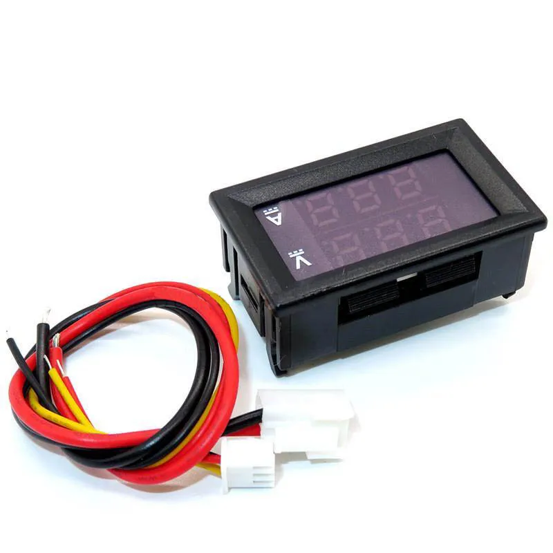 

Цифровой вольтметр Амперметр постоянного тока 0-100 в 10 А, двойной дисплей, детектор напряжения, стандартный индикатор напряжения, 0,28 дюйма, красный, синий, 10 шт.