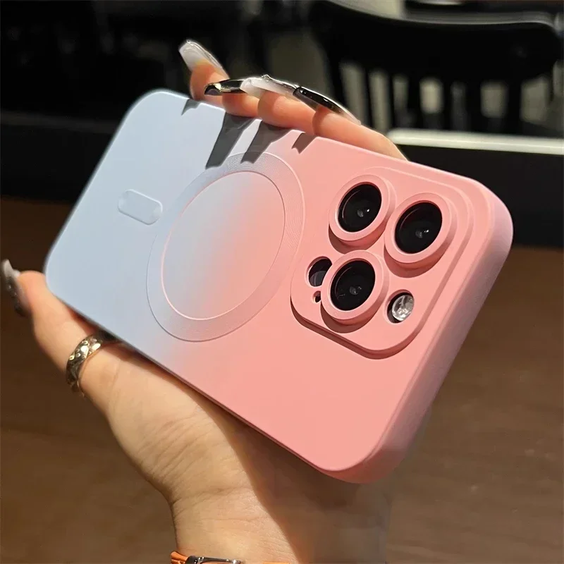 Vibrant Gradient MagSafe Wireless Charging Silicone Case
