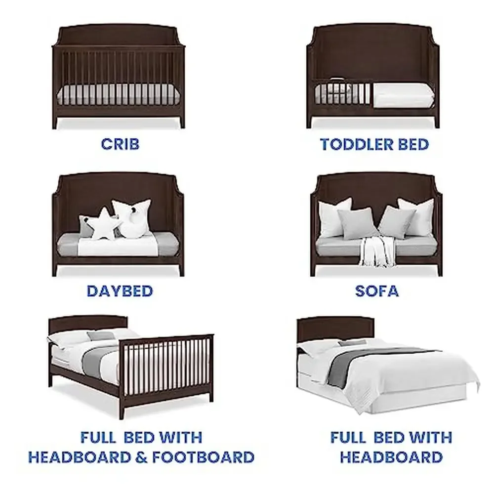 Convertible Crib Greenguard Gold Certified Non-Toxic Safe Sustainable Wood Adjustable Height -Compatible Nursery Furniture 5