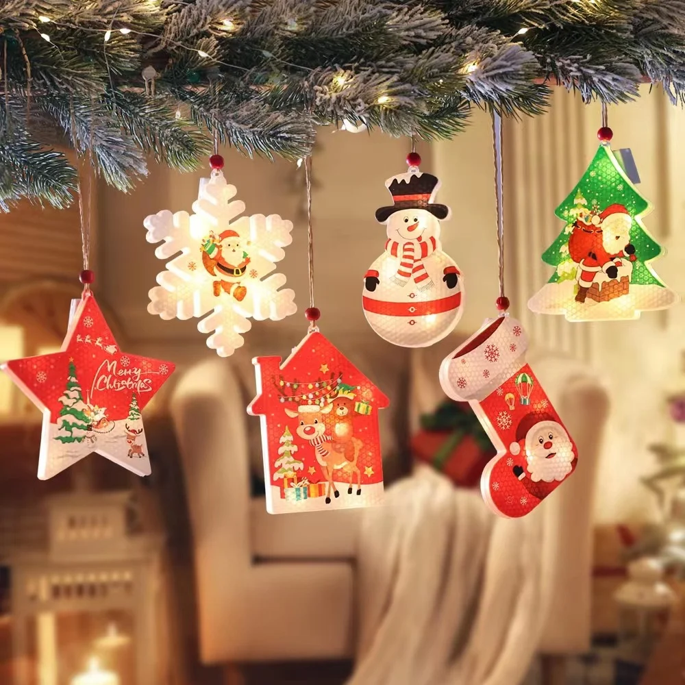 

6PC Christmas Light Warmth Decoration Waterproof Hanging Window Ornaments for Party,New Year