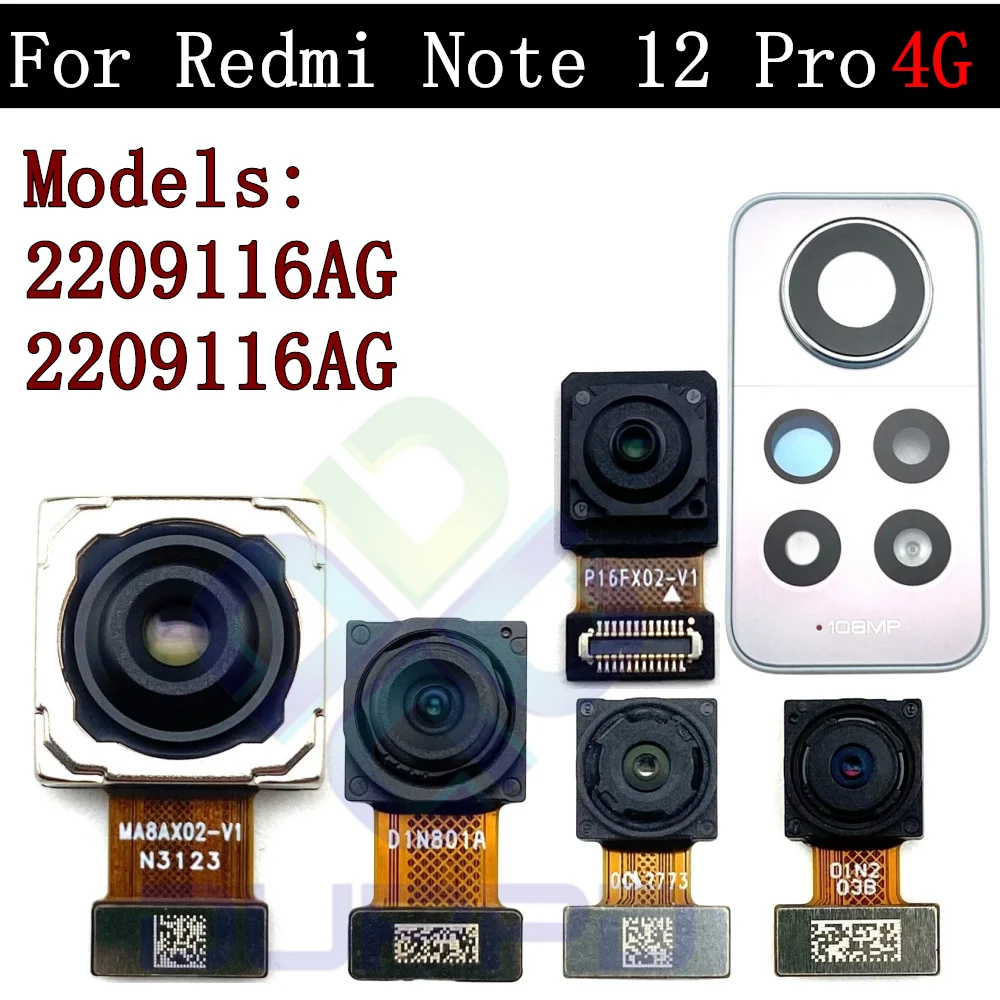 

Модуль объектива для камеры Xiaomi Redmi Note 12 Pro 4G, Модуль объектива для основной и основной задней камеры, гибкий кабель для передней камеры, оригинал