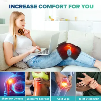 Knee Heating Massager Joint Physiotherapy Hot Compress Vibration Massage Elbow Shoulder Support Thermal Knee Pad Relieve Arthrit 3