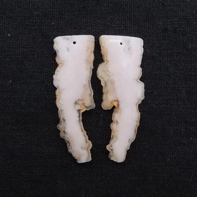Natural Stone Pink Opal Handmade Fashion Nugget Earring Bead 49x18x3mm 8g Semiprecious Stones Jewelry Women Earrings Accessories