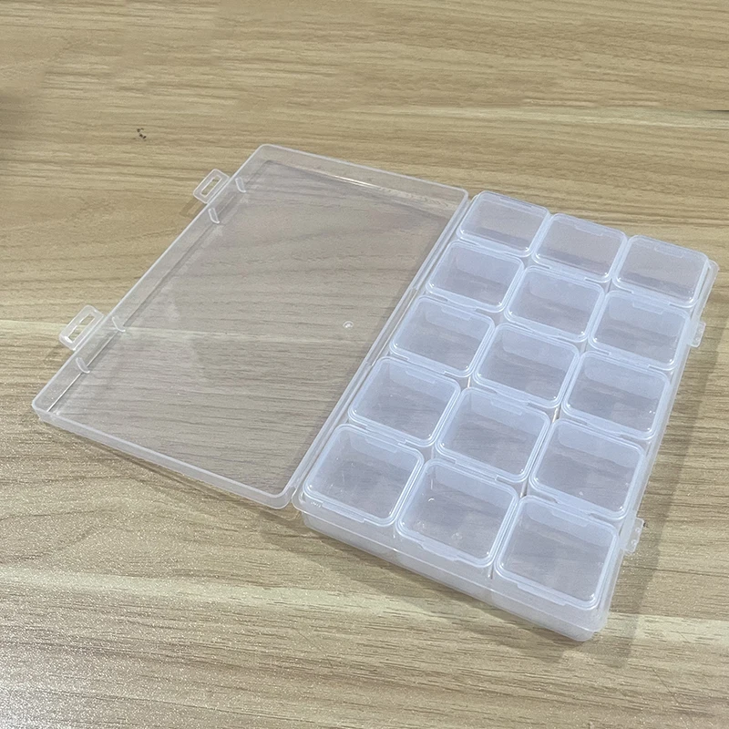1 set of 15 independent transparent plastic storage boxes used for DIY diamond painting bead and jewelry storage multifunctio storage box diamond painting storage box