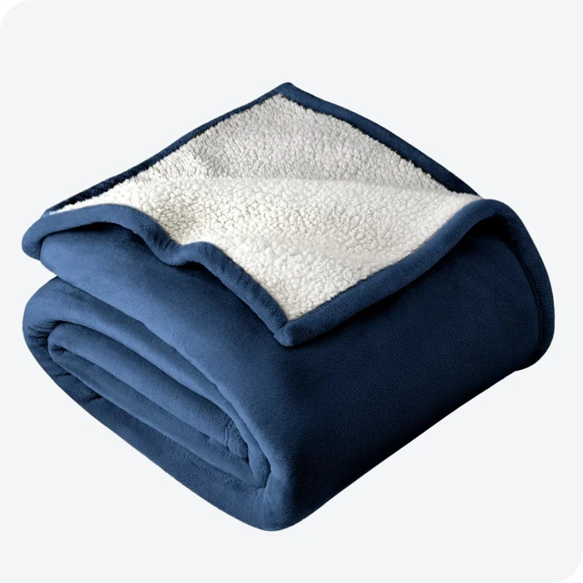 Bare Home Sherpa Fleece Blanket - Reversible Plush Bed Blanket