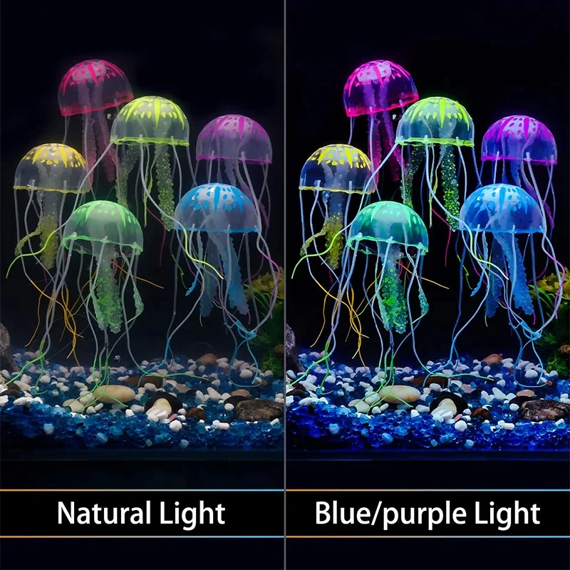 Simulated Jellyfish Fish Tank Decoration For Fish Tank Aquarium Scenery Emit Fluorescence at Night