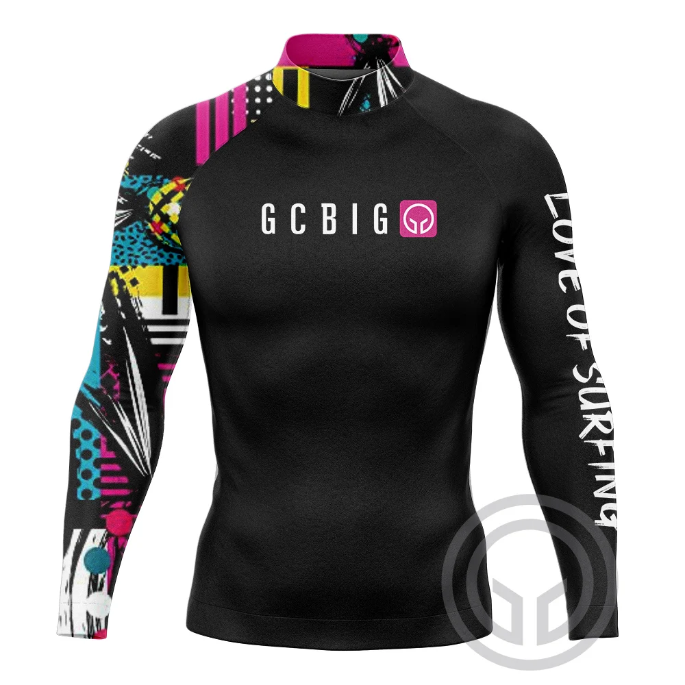 Rash Guard Men's Surfing Long Sleeve Shirts Performance Upf 50+ Sun Protection Swimming Clothing Surfing Suit Surf Lycra Tee