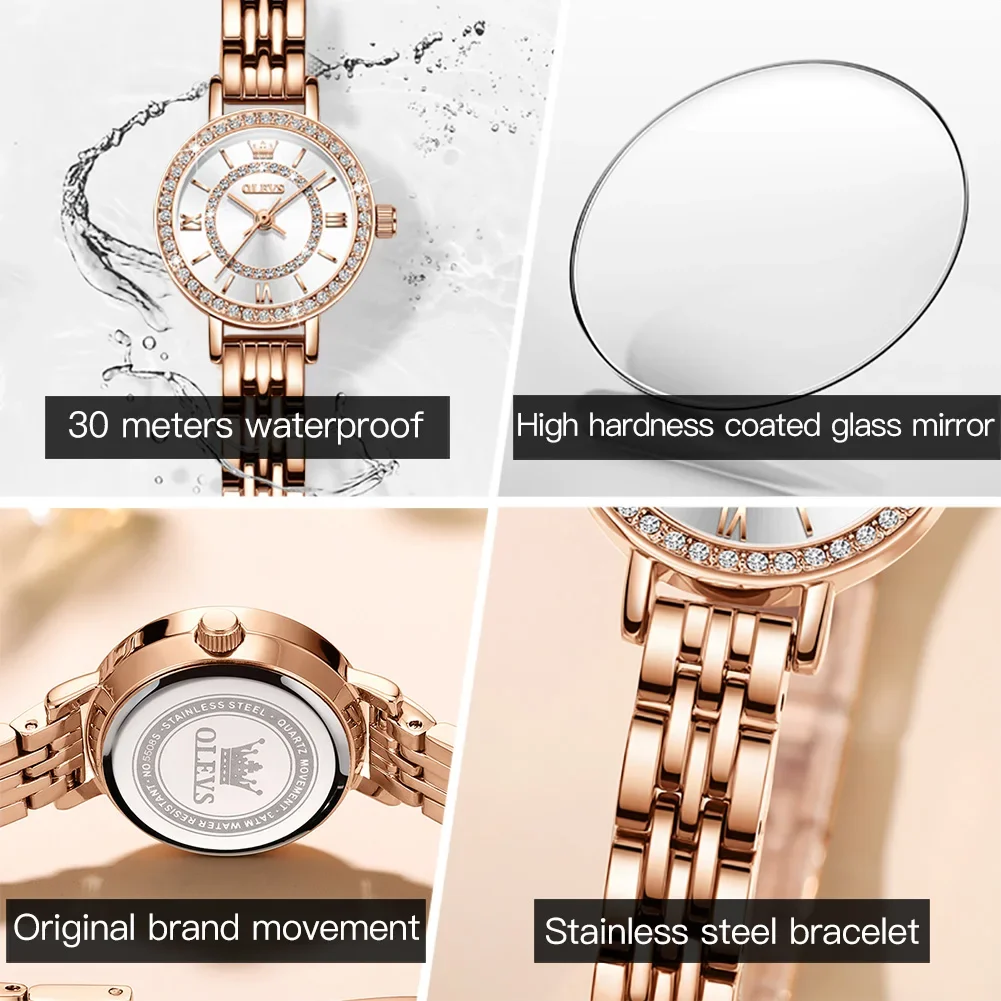 OLEVS 5508 Super-thin Fashion Women Wristwatch, Waterproof Quartz Stainless Steel Strap Watch For Women 2