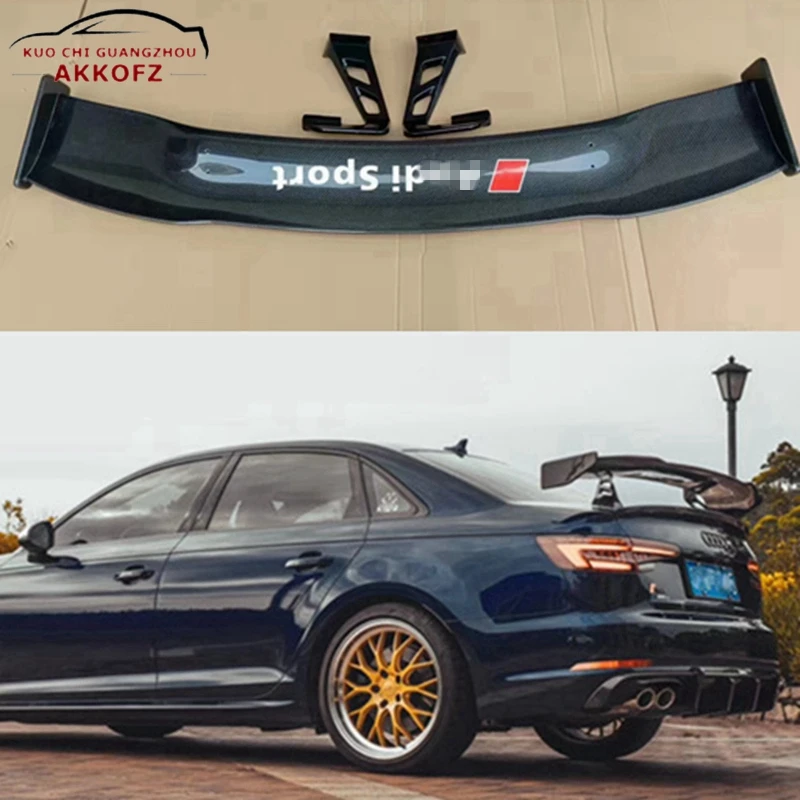 

For Audi A3 S3 A4 A5 A6 A7 TT R8 sedan universal spoiler carbon fiber rear spoiler trunk wing Style 2