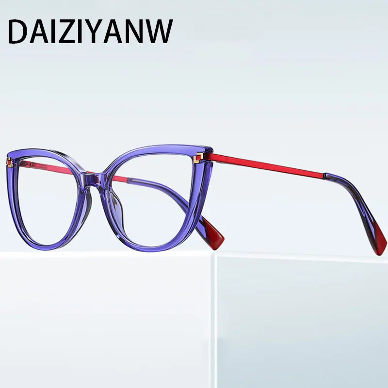 

Tr90 Cat Eye Anti Blue Light Glasses Frames Retro Women New Style Optical Fashion Computer Glasses