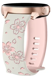 Two-Tone Engraved Silicone Watch Band Strap for 20mm (Starlight Pink)