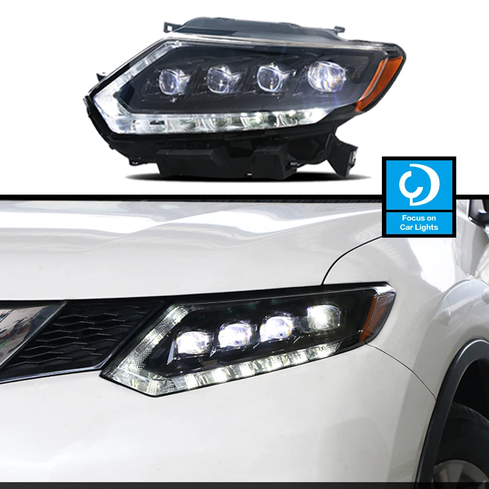 Car Front Headlights For Nissan X-Trail Xtrail LED 2014-2016 HeadLamp Styling Dynamic Turn Signal Lens Auto Accessories Assembly 1