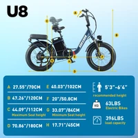 BURCHDA U8 Vélo électrique adulte/femme 1000W 48V 31.5Ah batterie amovible Fatbike tout-terrain neige ville Ebike 7