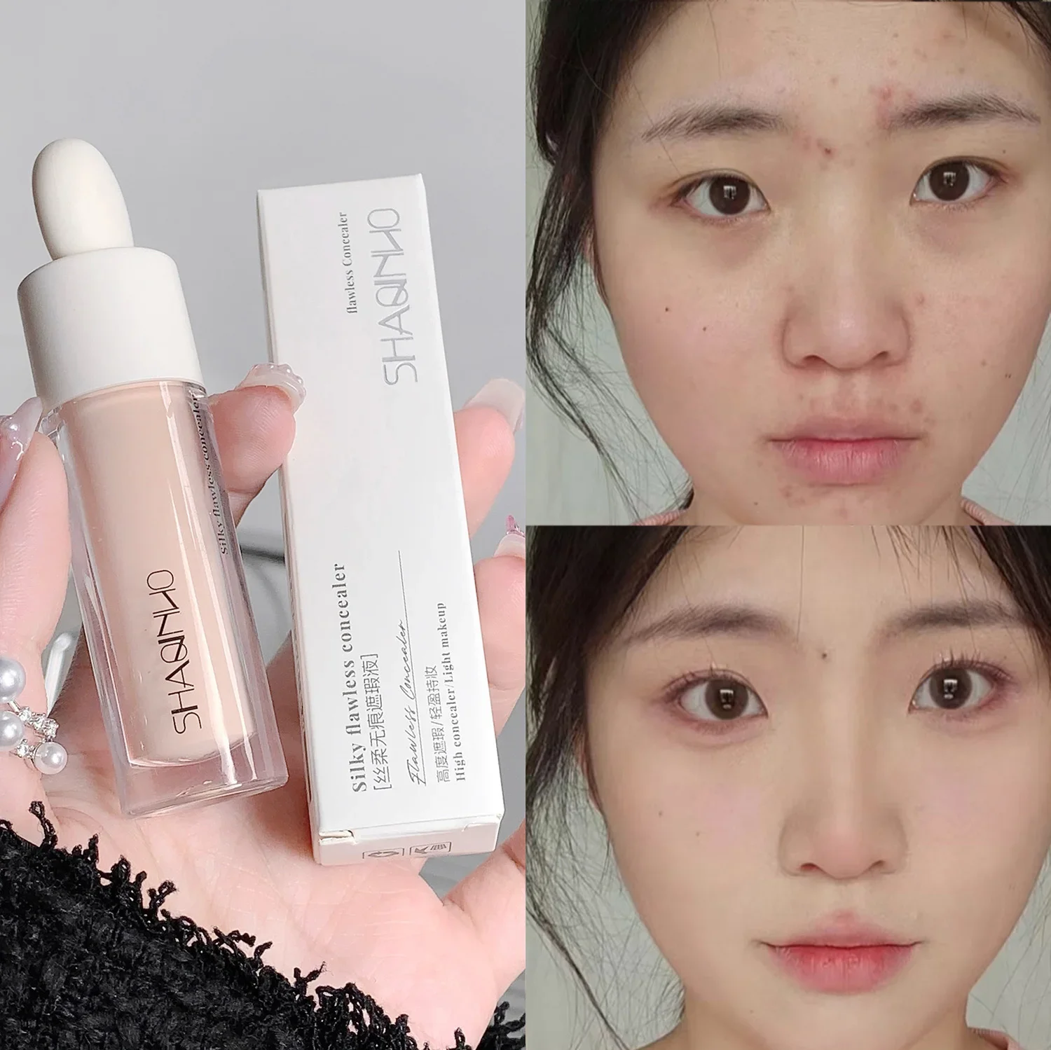 3 Colors Silky Traceless Concealer Cover Acne Marks Spots Scarring Dark Eye Circles Face Whitening Concealer Brightening Skin 2
