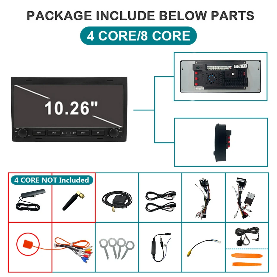 Radio para coche con pantalla de 10,26 pulgadas, Carplay inalámbrico, Android 15, accesorios para coche, estéreo para Audi A4 B6 S4 B7 RS4 Seat Exeo 2002-2008, sistemas inteligentes, reproductor multimedia, Bluetooth, autorradio, navegación GPS 2DIN 4