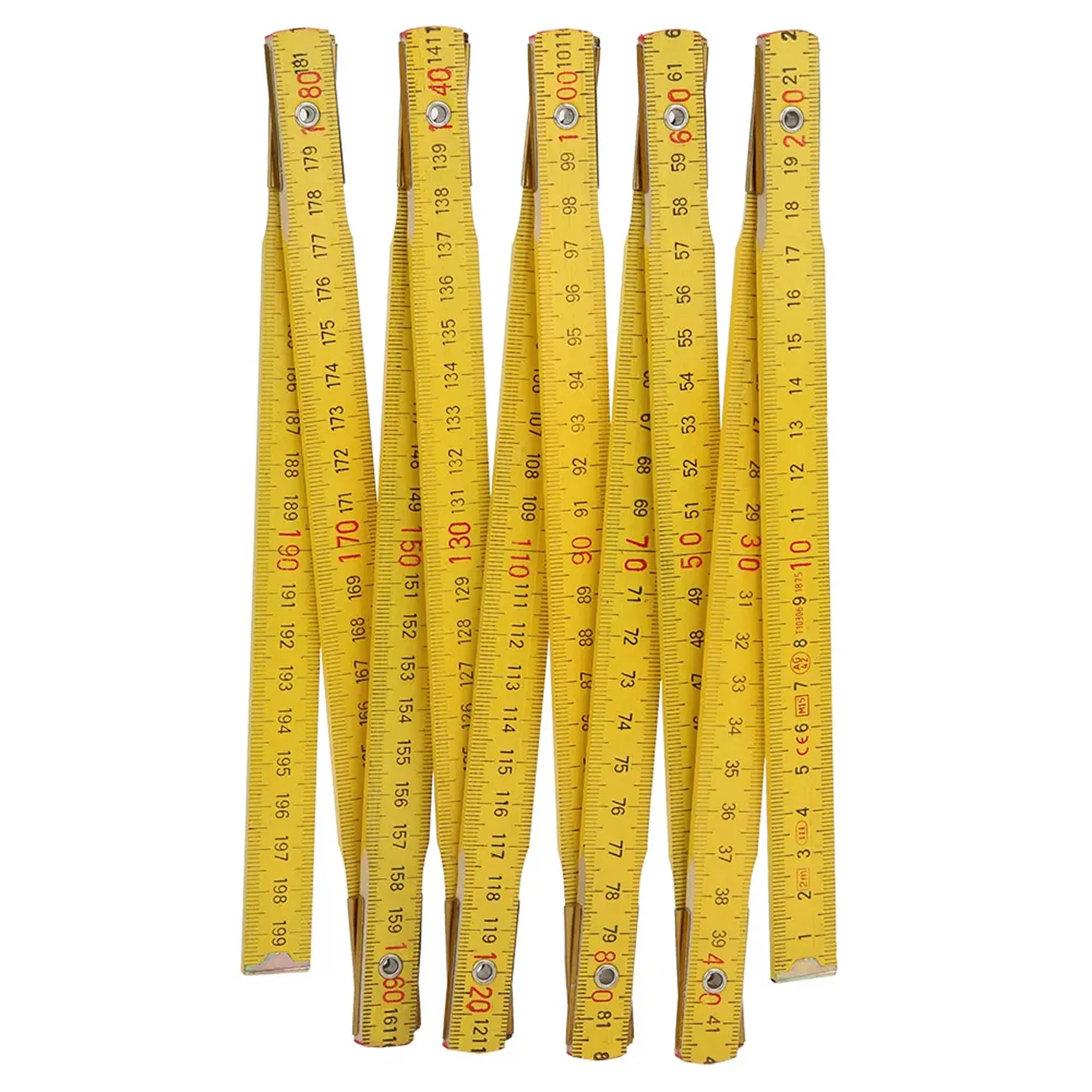 Wooden Double-Sided Folding Ruler for Carpentry and Teaching