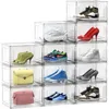 12 Packs Acrylic Shoe Boxes, Clear Plastic Stackable Acrylic Sneaker Boxes, Display Case for Sneaker Fits Up to US Size 15 1