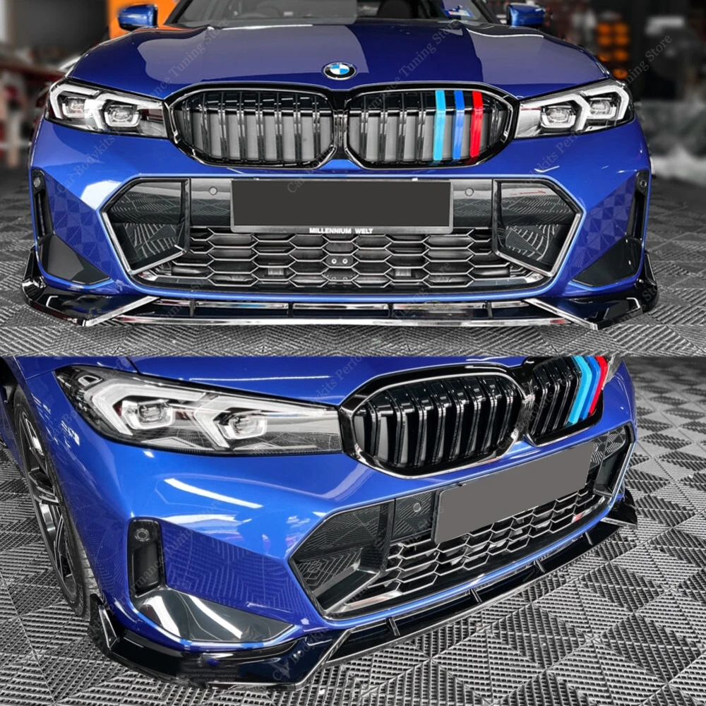 Splitter Per Bmw G20 G21 Lci Paraurti Anteriore Lip Spoiler Diffusore Cover Guard 3 Series 320I 330I 330I 320D M340I 2022 2023 Bodykit