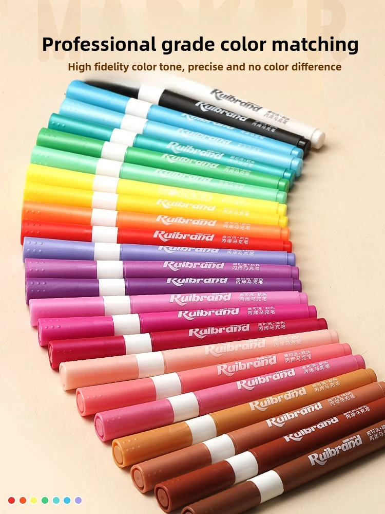 24/36/48/60 Colors Acrylic Paint Marker Set with Multi-layer Box for Egg Ceramic Wood Glass Stone Fabric for Adults