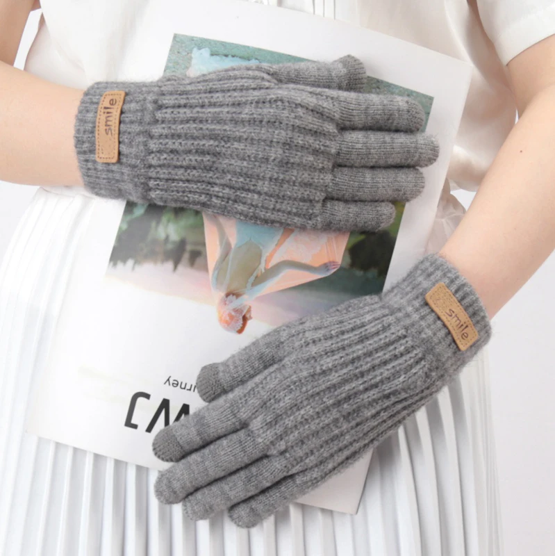 Knitted Gloves Winter Touchscreen Thicken Warm Wool Cashmere Mitten Winter Gloves