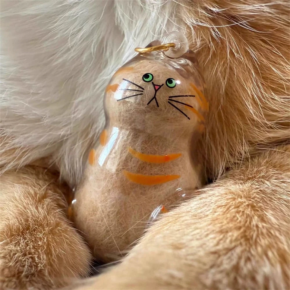 6 Stück Katzenhaar Schlüsselanhänger - Acryl Haarsammler Für Tier-Erinnerungen