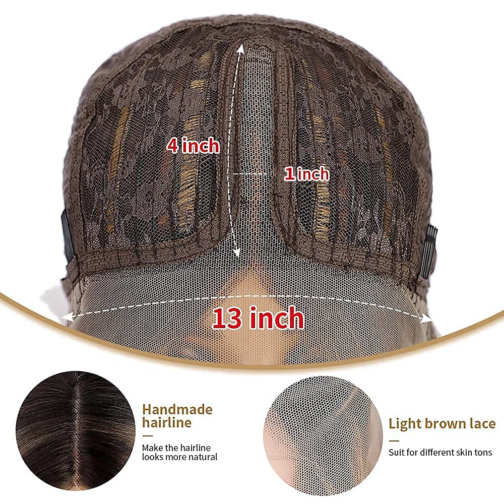 Synthetic Highlight Wigs Lace Front Wigs 13X4X1 T Part Frontal Lace Heat Resistant Fiber Wig for Black Woman P27 Long Wavy Hair