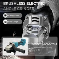 1000W 125MM Brushless Electric Angle Grinder 3 Speeds Grinder Cutting Machine Woodworking Power Tool For Makita 18V Battery