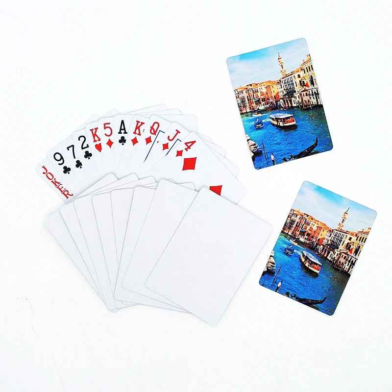 Sublimation Blank Paper Game Playing Cards Adequado para Viajar Casa Uso Festival 10 Caixas por Lote
