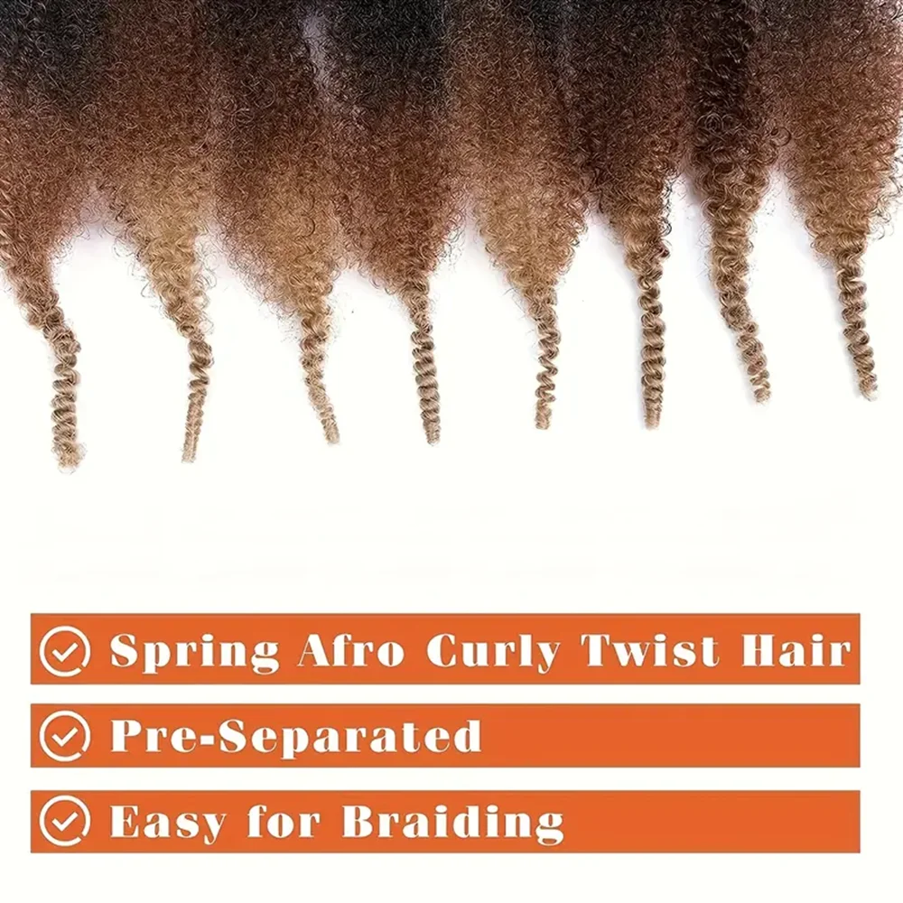 16/24inch Synthetic Pre-Separated Springy Afro Twist Hair 1B/30/27 Marley Hair Pre-Fluffy Natural Marley Crochet Hair for Women