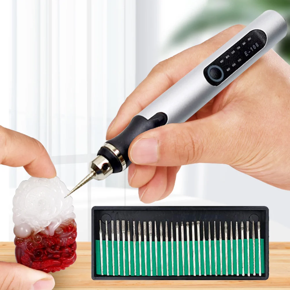 다기능 전기 조각기 펜, 조정 가능한 전기 조각기 에칭 펜, 세라믹 금속 플라스틱용 DIY 전동 공구, 3 단 기어