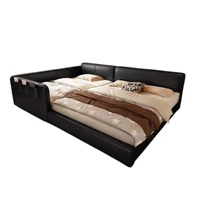 Lit De chambre moderne noir nordique pour enfants, ensemble De lit King Size pour garçons, rembourrage De couchage, meubles De maison 6