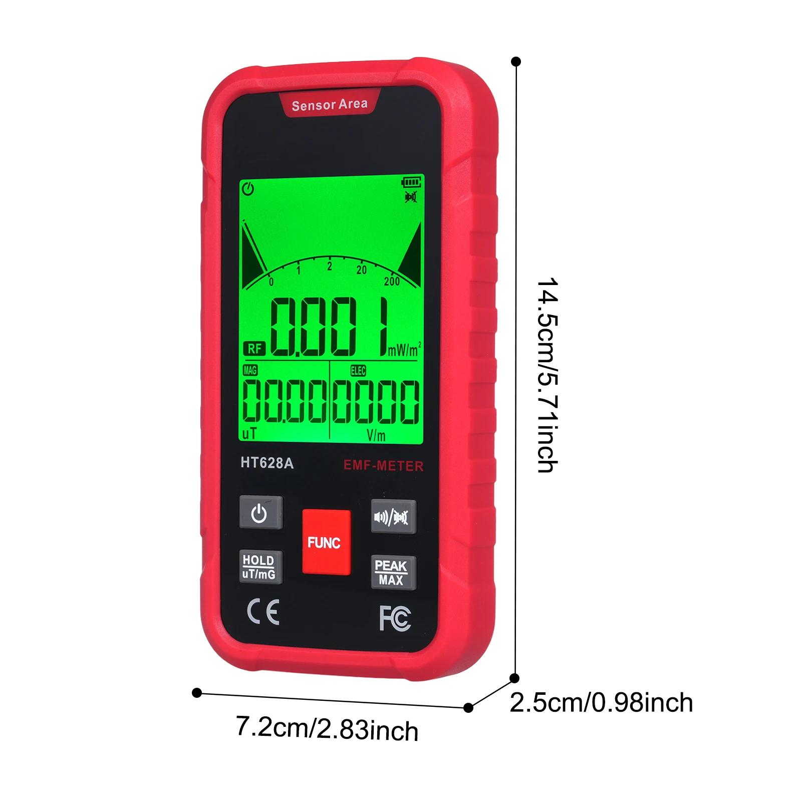 3in1 Electromagnetic Field Radiation Detector EMF Meter for AC Magnetic Field Electric Microwave Radiation Intensity Data