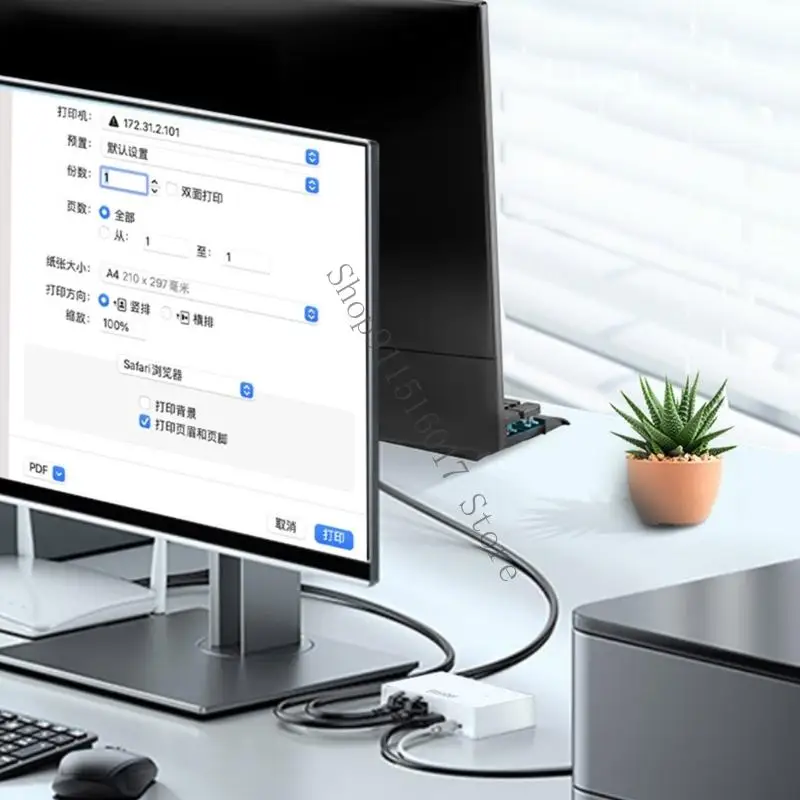 USB Wireless Print Server 10/100Mbps Convert USB Printer Wireless WiFi Ethernet Networking Printer Sharing Device 45BA