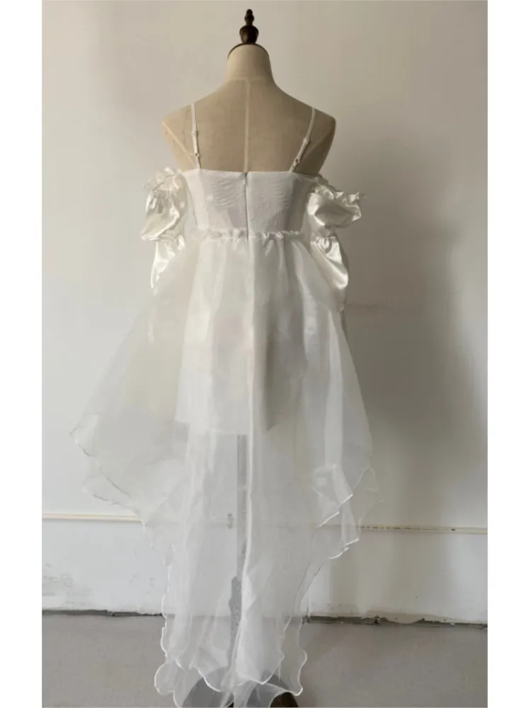 2024 Spring Summer Elegant White Off Shoulder Fairy Dress