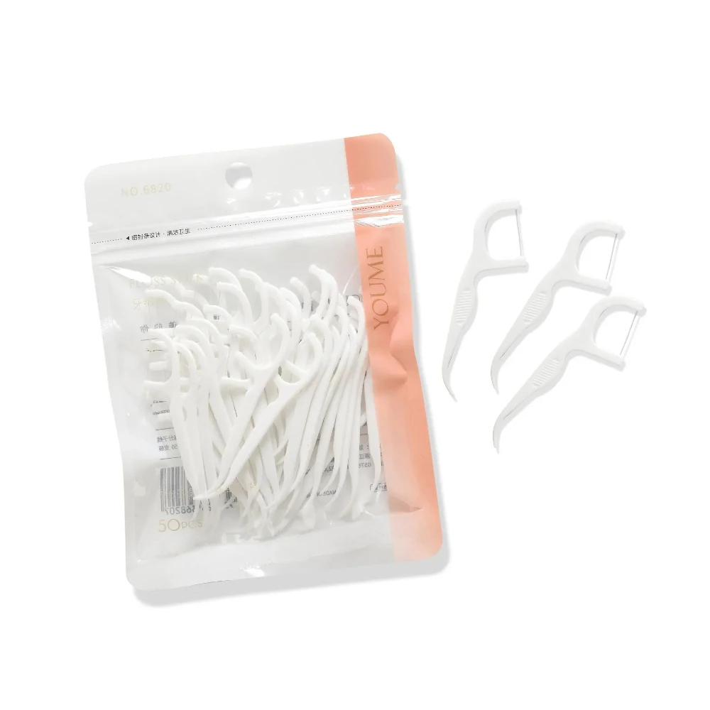 100/300/500pcs Disposable Dental Floss Stick Interdental Cleaning Line Oral Care Portable Flosser For Daily Life dental floss stick