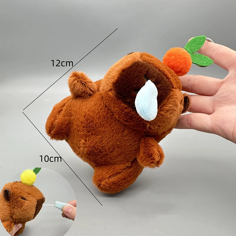 HSYHERE Portachiavi Capybara Carino, In PVC E Lega Di Zinco, 3,5x4,1 Cm, Ciondolo Per Borsa E Zaino, Unisex, Marrone