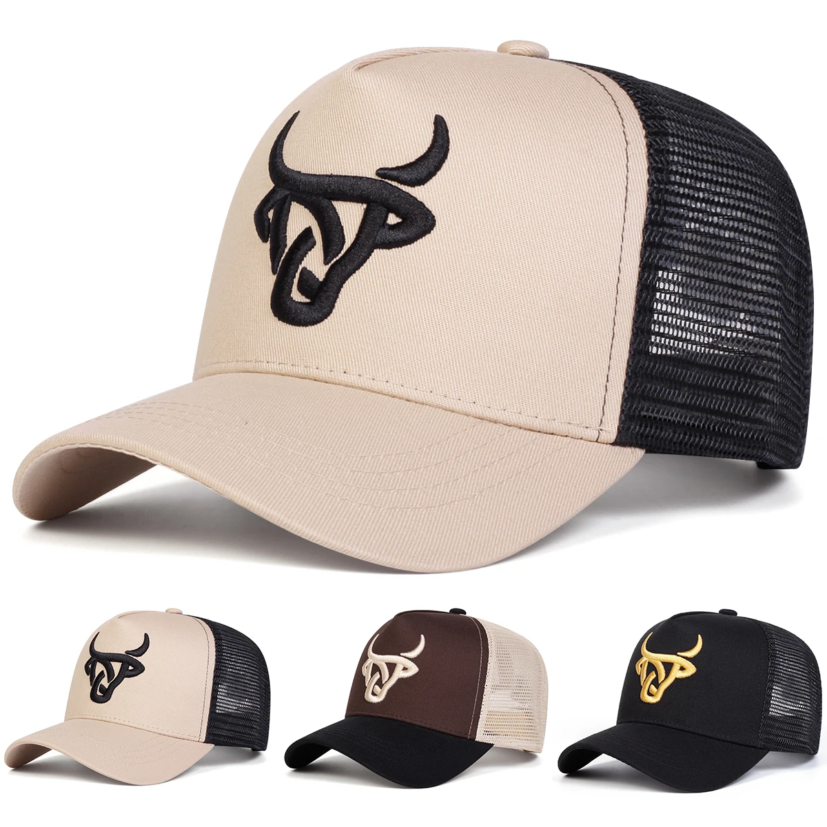 UnisexOxHeadEmbroideryBaseballNetCapsSpringandSummerOutdoorAdjustableCasualHatsHipHopHatSunscreenHat-AliExpress200000297