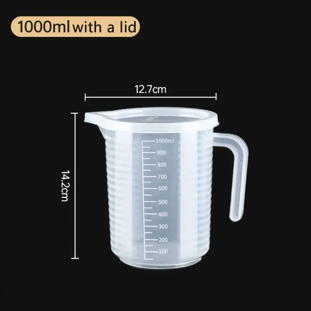 Transparent Plastic Measuring Cup with Graduated Scale for Kitchen Baking and Cooking