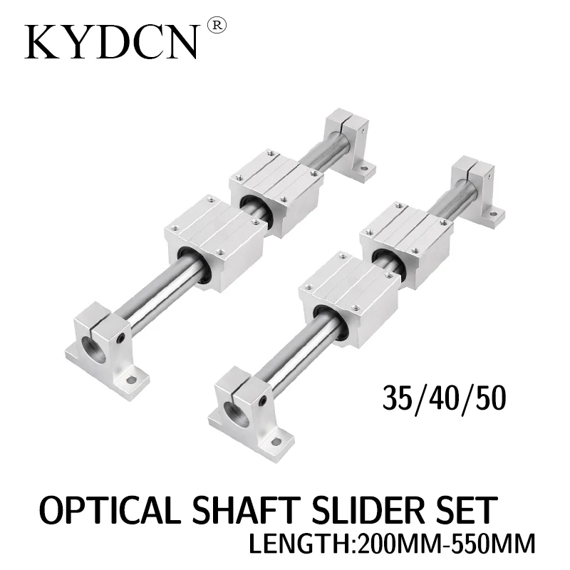 

Optical Axis 35 40 50 Length 200-550 SC box slider 4 pieces Two chrome plated rods plus four SK support seats