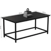 Black Coffee Table Simple Modern Rectangular Center Table Open Space Minimalist, Café Tables 3