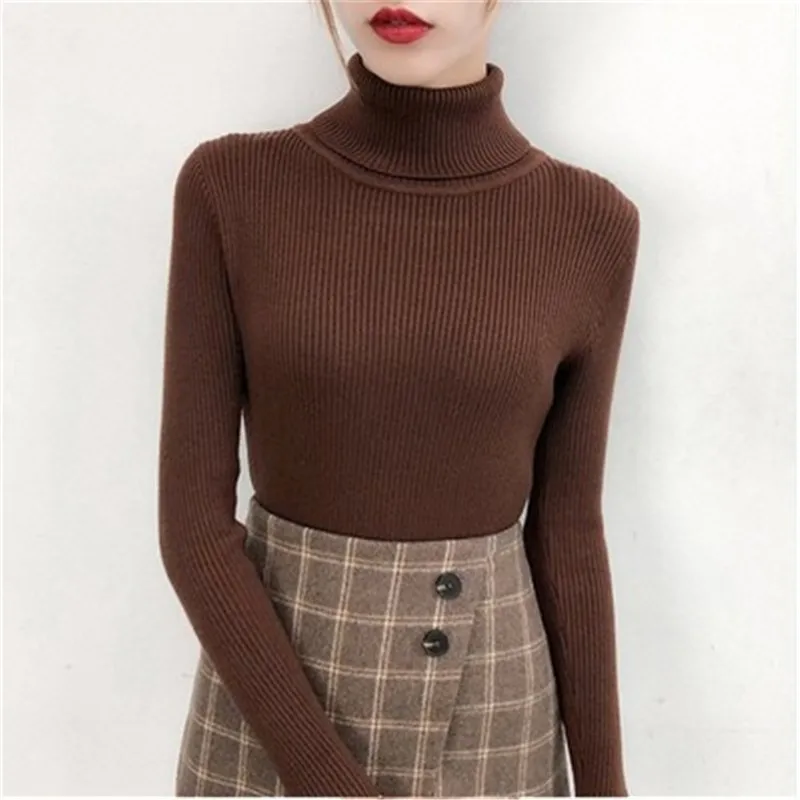 vintage sweaters Autumn Winter Sweater 2022 New Black High Neck Knitted Top Tide Pullover Versatile Slim Bottomed Blouse Women Underwear Sweater ladies sweater