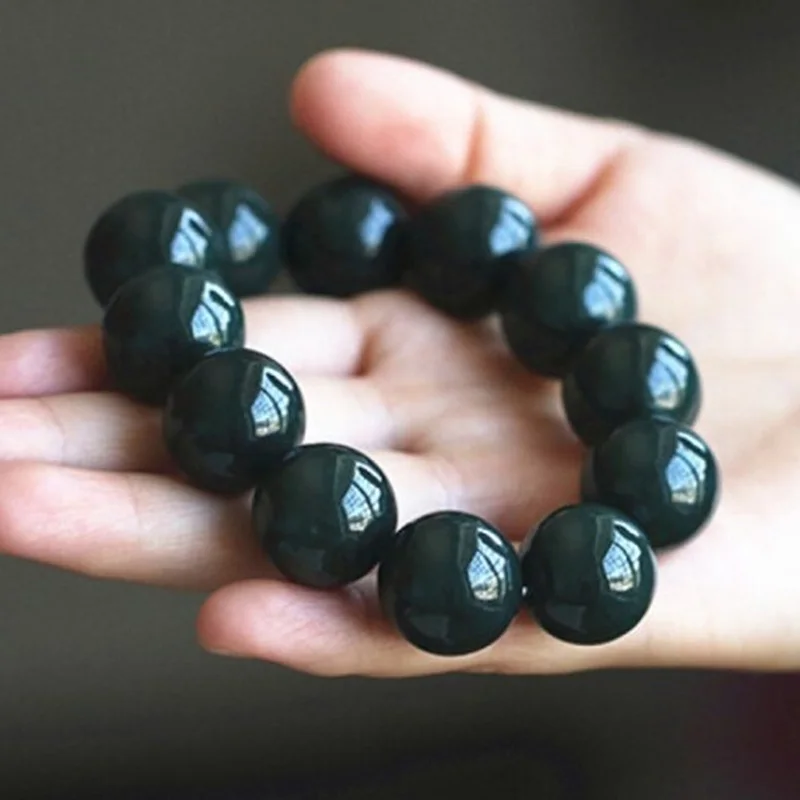 Braccialetto di perline di giada con ciondolo Pi Xiu dorato e Buddha Stones